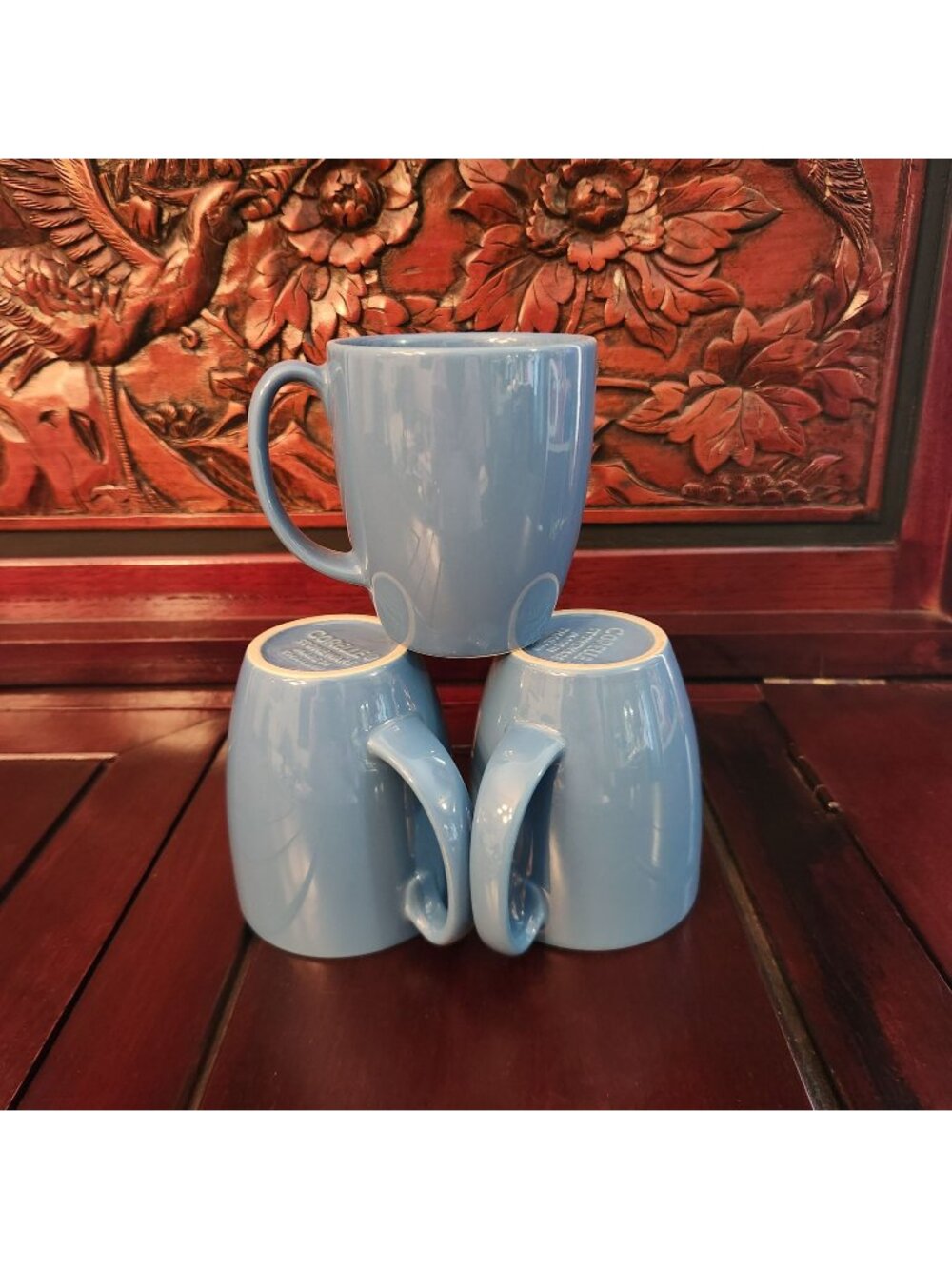 Corelle Blue Stoneware Mugs Set Of 4 Large Size Durable Everyday Drinkware